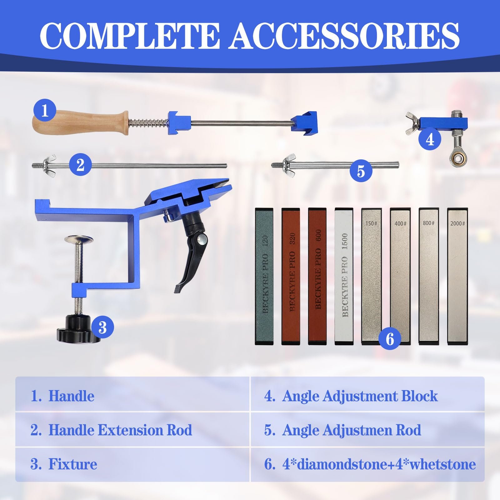 Професійна система заточування ножів ручна з фіксованим кутом та 8 каменями, фото №7 Професійна система заточування ножів ручна з фіксованим кутом та 8 каменями, фото №7