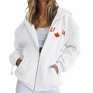 Женская Толстовка Unilarinna Oversize на молнии Однотонный - Фото 1