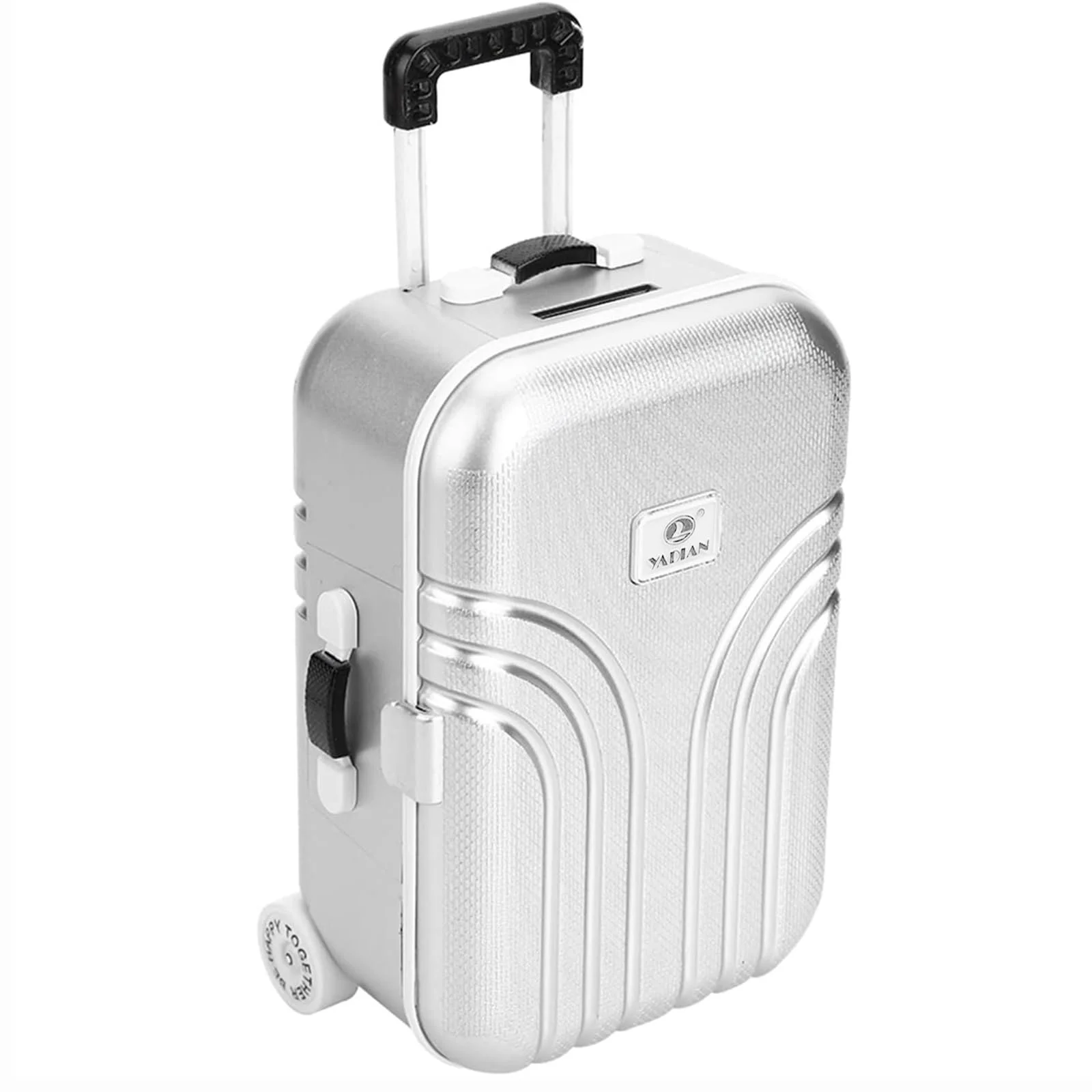 Скарбничка Валіза срібляста пластикова мінітролей з колесами, фото №1