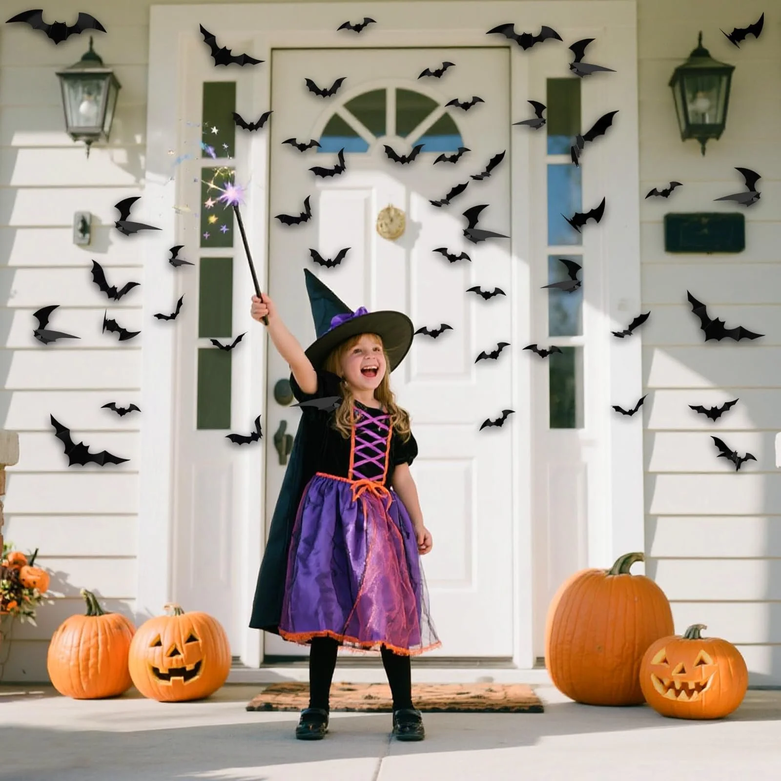 Наклейки на стіну 3D Black Bat 140 шт 5 розмірів чорні, фото №5