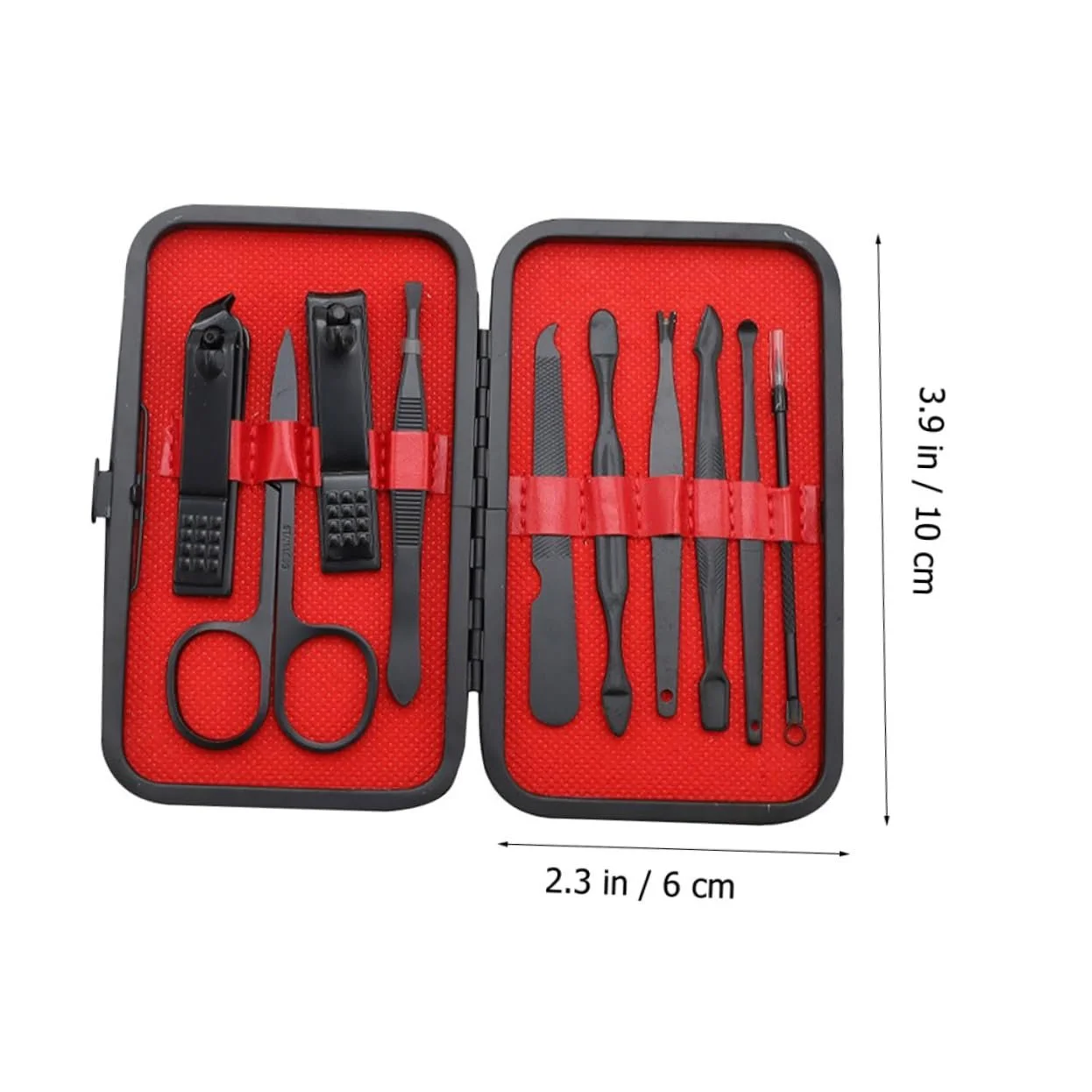 Набор кусачек для ногтей PACKOVE, нержавеющая сталь, черный, фото №2