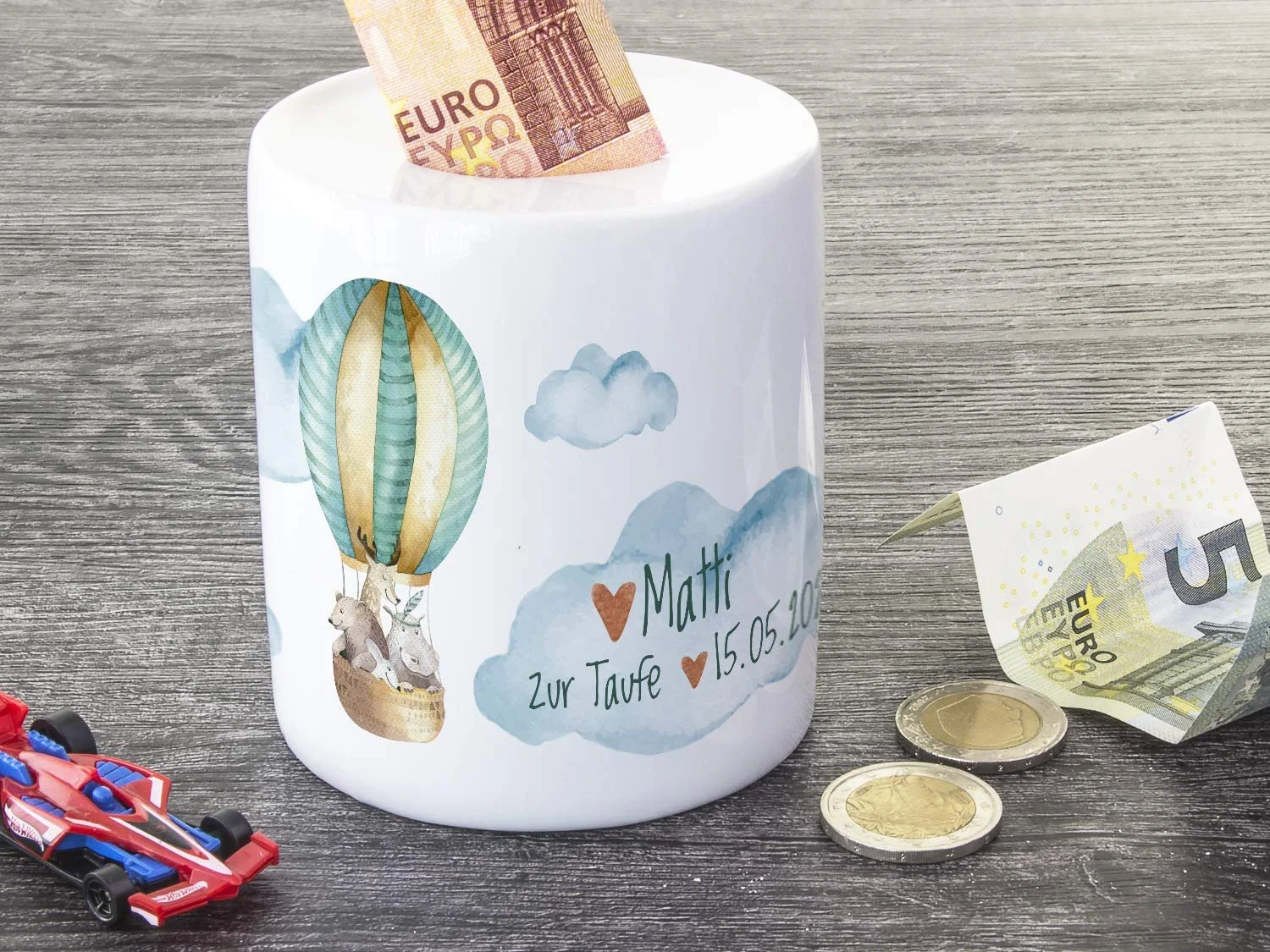 Скарбничка GRAZDesign Hot Air Balloon персоналізована керамічна, фото №7