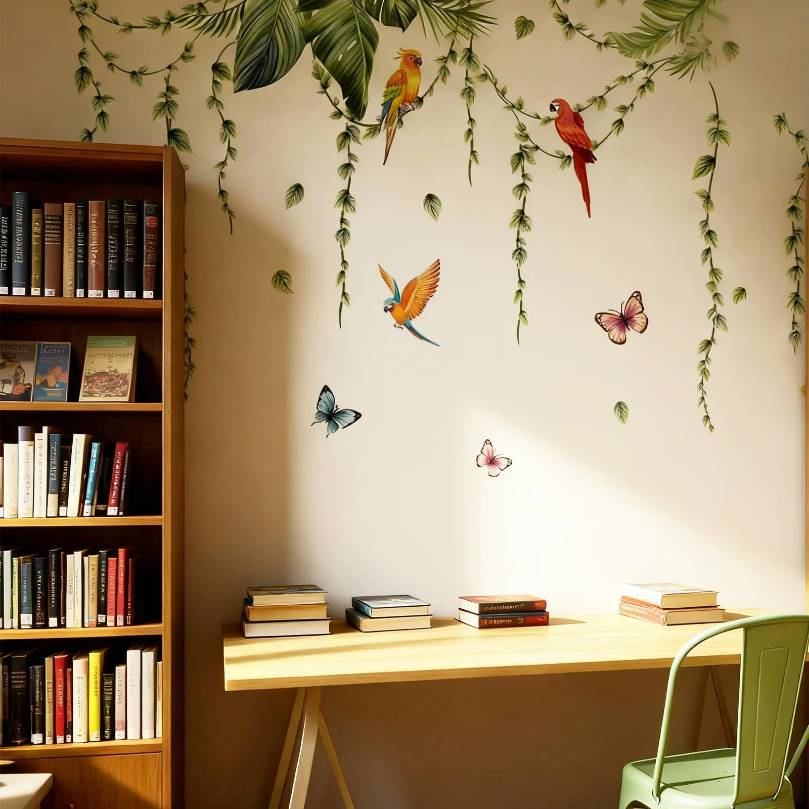 Наклейка на стіну Тропічне листя пальми та ліана ПВХ Матова 2 шт. 30 x 90 см, фото №5 Наклейка на стіну Тропічне листя пальми та ліана ПВХ Матова 2 шт. 30 x 90 см, фото №5