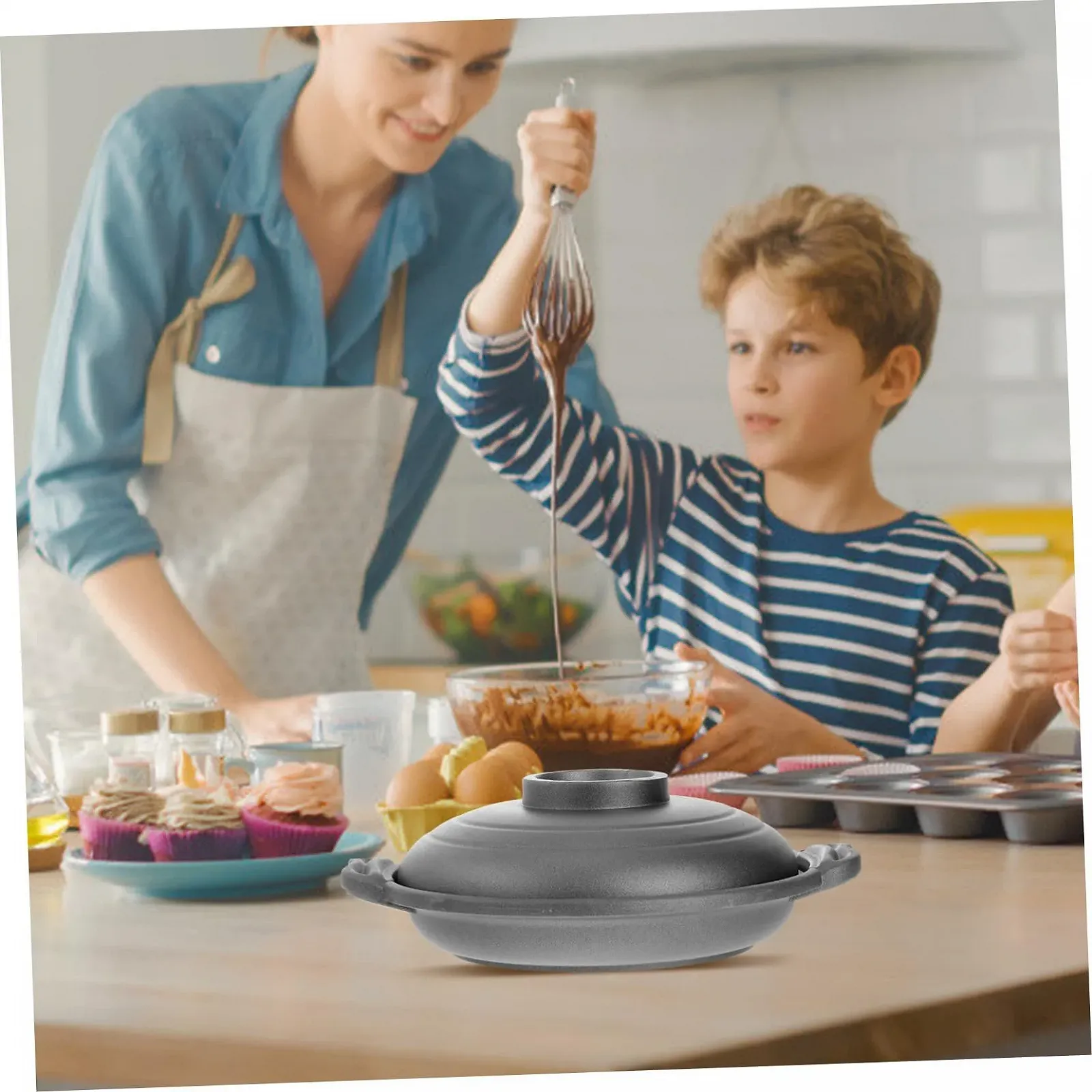 Каструля керамічна INOOMP Глиняна без покриття кислотостійка, фото №5