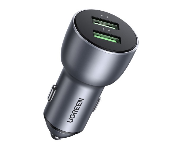 Автозарядка 2xUSB 36W USB-A QC 4.0 Сіра CD213 UGREEN, фото №1