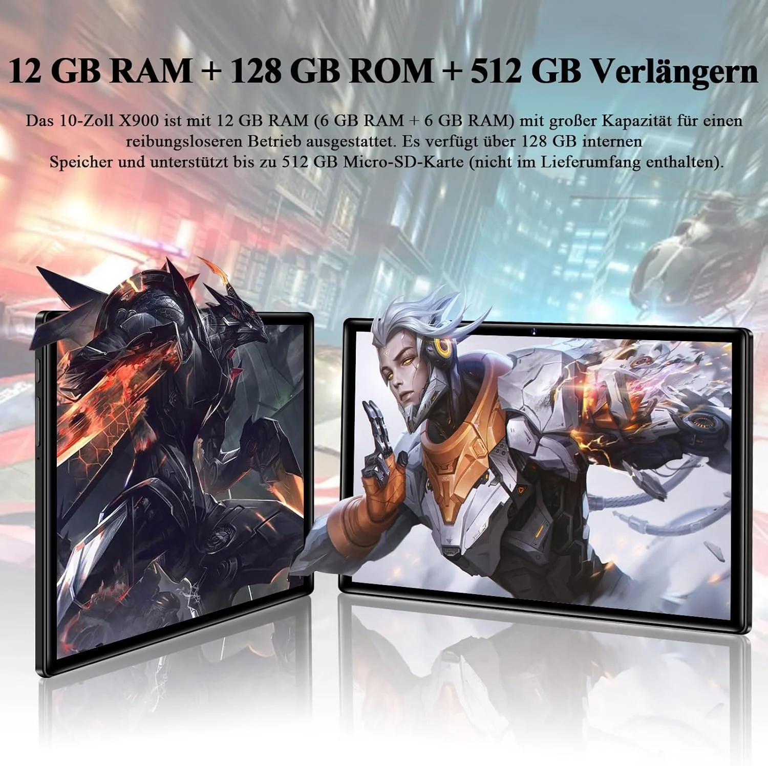 Планшет 10" AOCWEI X900 6+6/128Gb 8 ядер Android 13 8000 mAh Чорний, фото №5