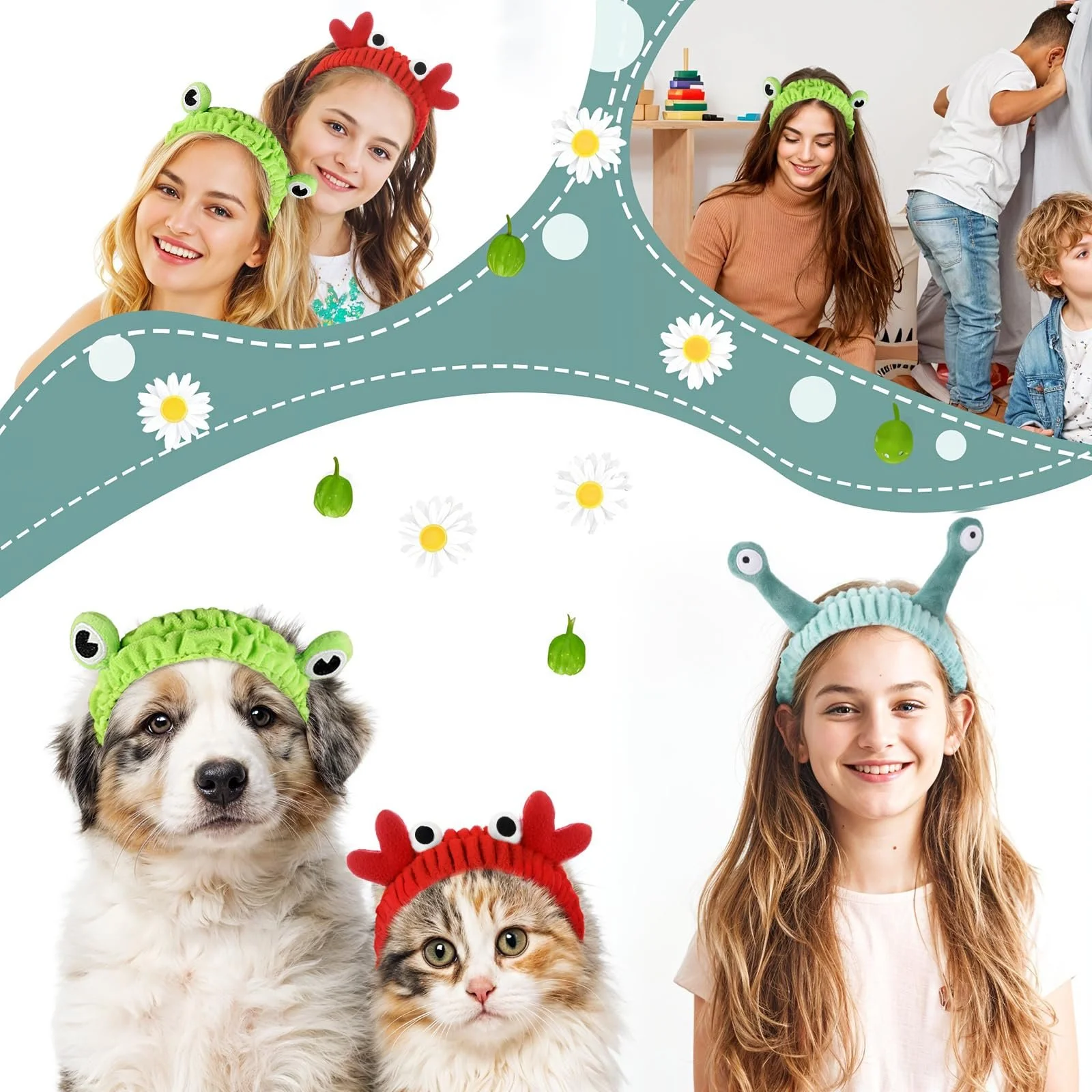 Набір пов'язок на голову для вмивання обличчя, фото №7 Набір пов'язок на голову для вмивання обличчя, фото №7