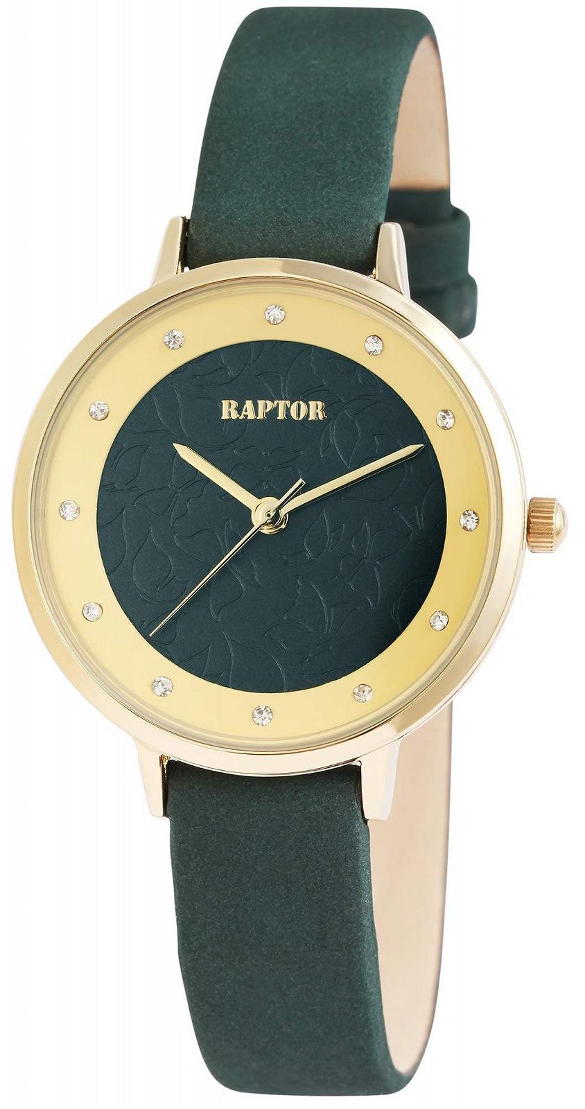 Женские часы Raptor RA10184 Кожаный Браслет Камень со сверкающими элементами Элегантные Аналоговые Кварц, фото №1