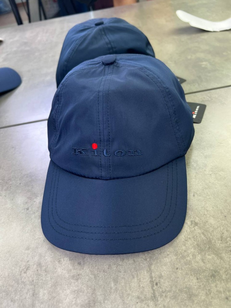 Кепка Kiton темно-синя лого посередині gu602, фото №2