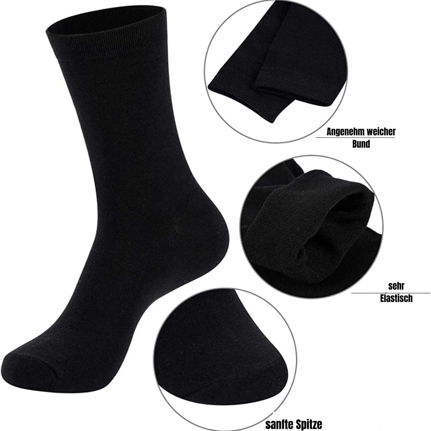 Жіночі шкарпетки Чорний, 10 пар, розмір 35-38, з комфортним поясом без швів, фото №7 Жіночі шкарпетки Чорний, 10 пар, розмір 35-38, з комфортним поясом без швів, фото №7