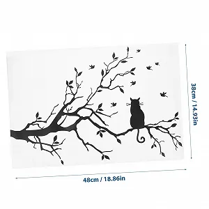 Наклейка на стіну Кіт з візерунком дерева знімна багаторазова водонепроникна ПВХ synthetic.ua - Фото 1
