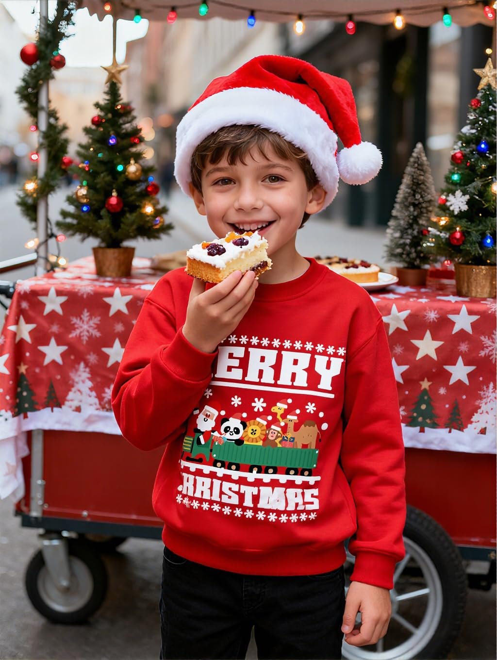 Рождественский джемпер для мальчиков Детский рождественский наряд Рождественские наряды Санта одежда 2-7 лет, фото №3