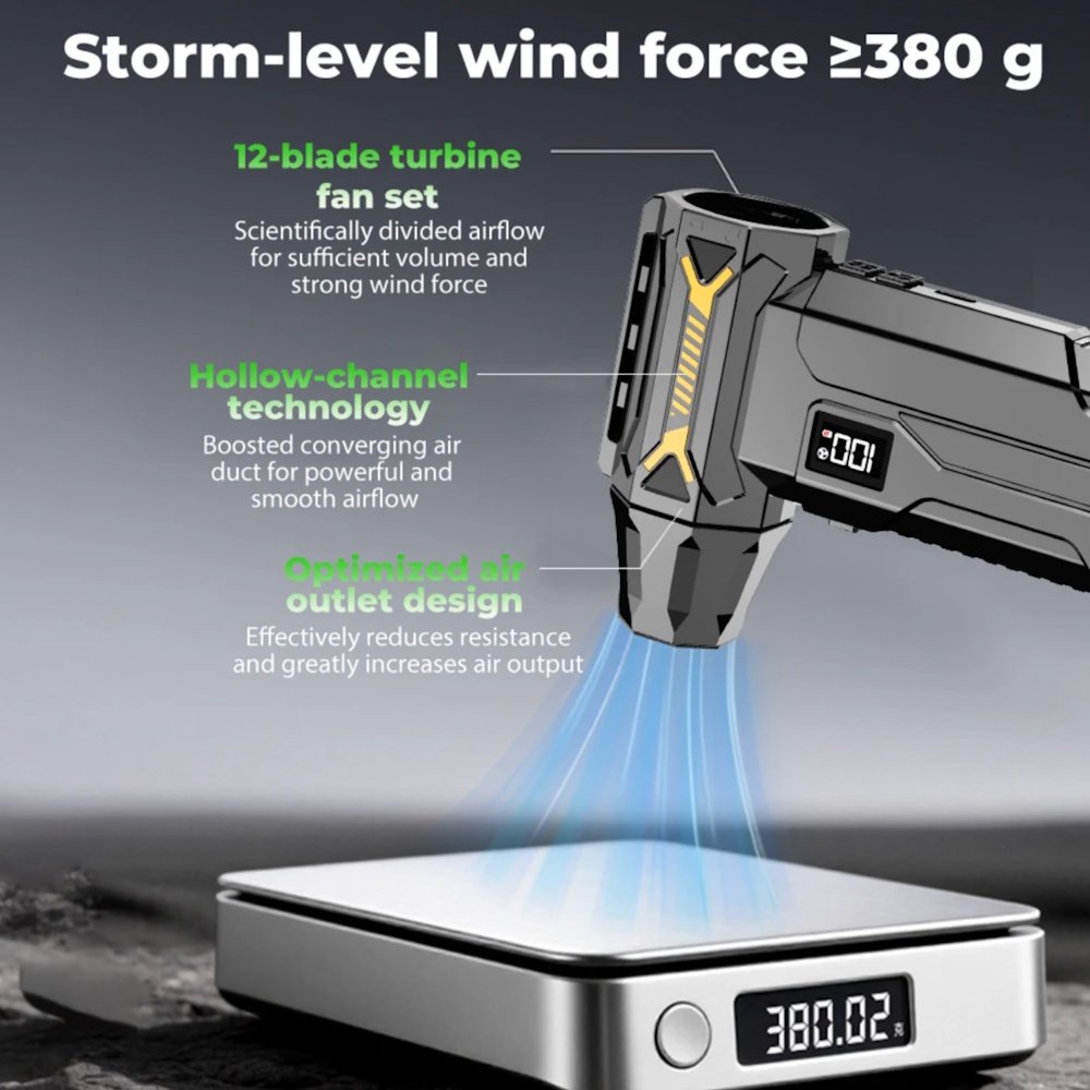 Портативний турбовентилятор Violent HFX-07 Turbo Jet Fan 680000 RPM Black, фото №8