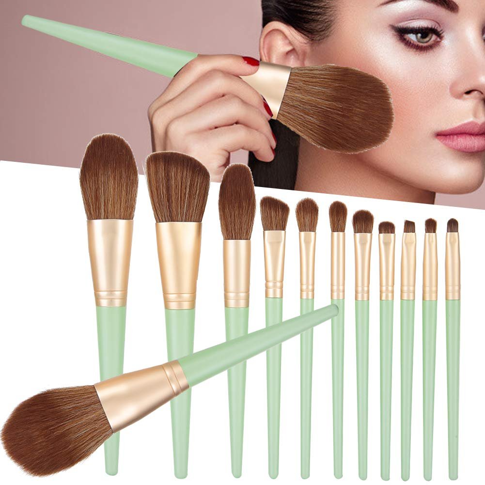 Набор кистей для макияжа Verdant Touch, 12 шт., для основы, румян, пудры, консилера, теней для век, косметики, фото №2