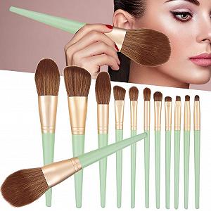 Набор кистей для макияжа Verdant Touch, 12 шт., для основы, румян, пудры, консилера, теней для век, косметики synthetic.ua - Фото 1