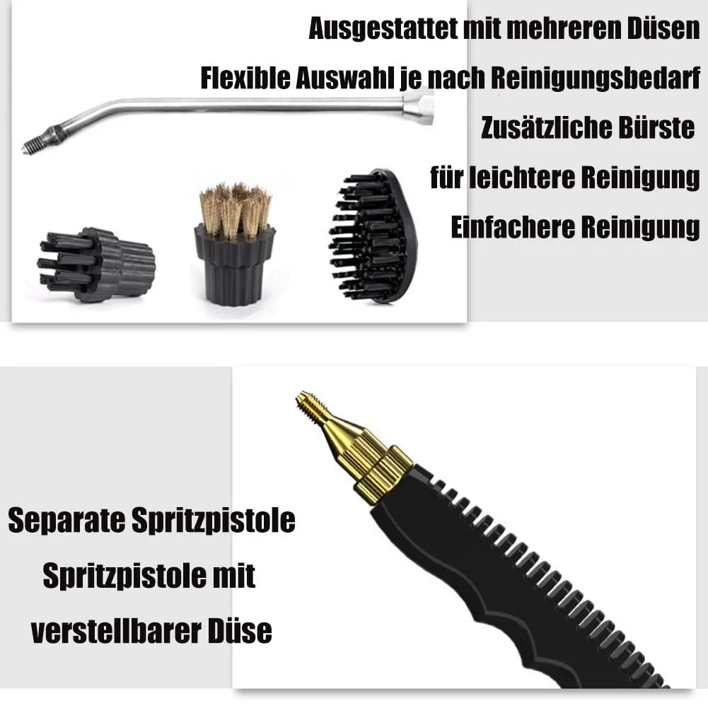 Портативний ручний пароочисник 2500 W 3 бар з баком 1 л 105°C head, фото №6