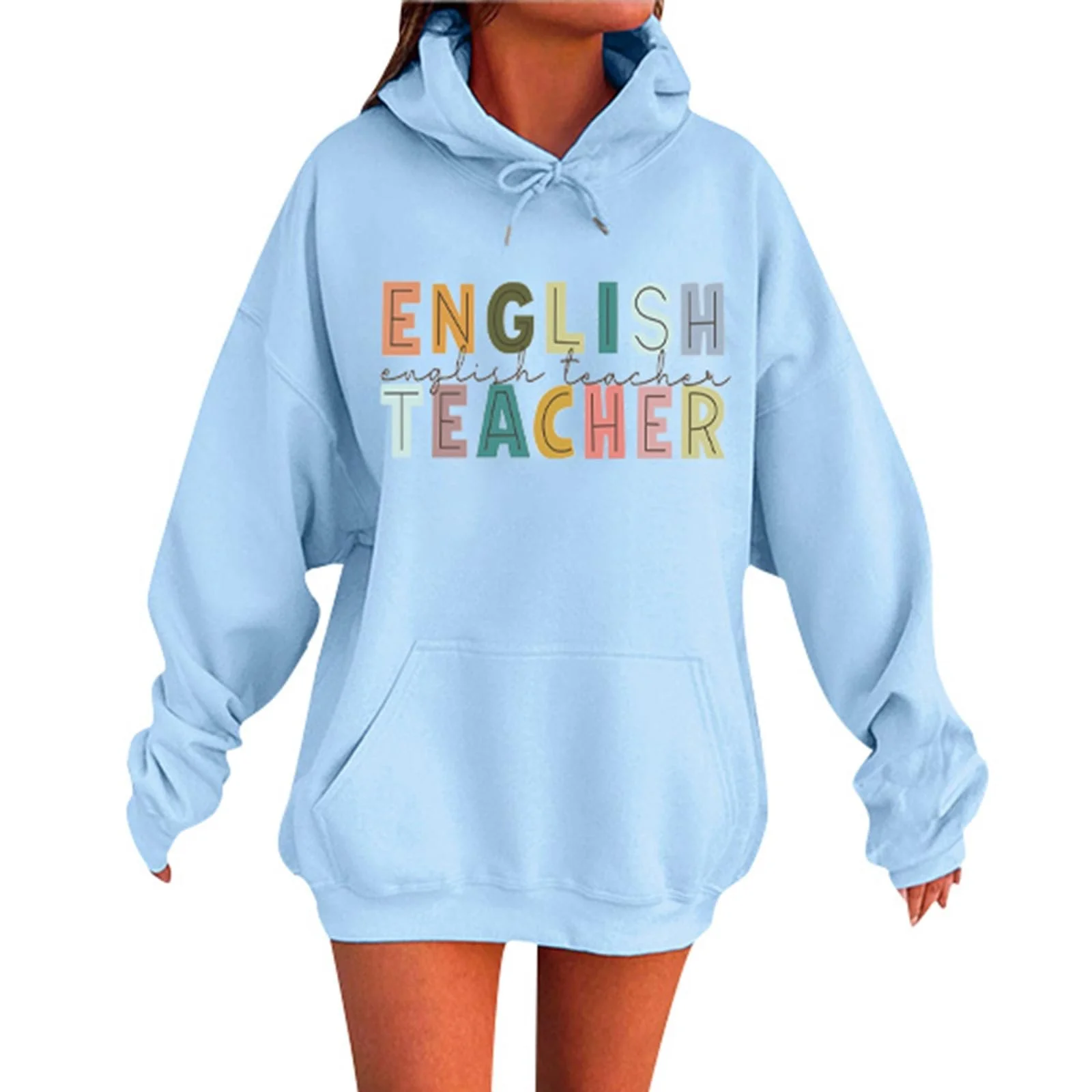 Женские Худи Пуловер Легкая Куртка с Капюшоном Осенний Мультяшный Принт Худи Комфортный Повседневный Однотонный Верх, фото №1