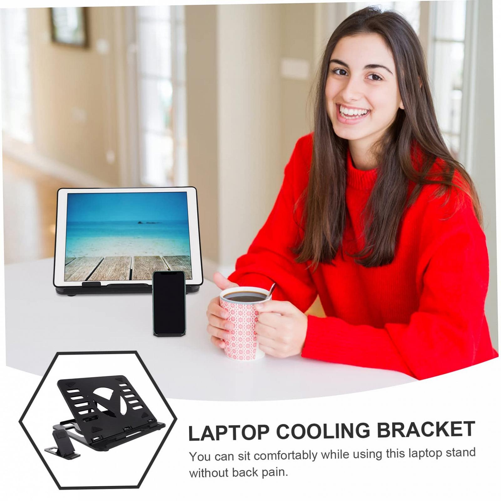 Підставка для ноутбука Обертова, регульована по висоті, ергономічна, портативна, складана, фото №7