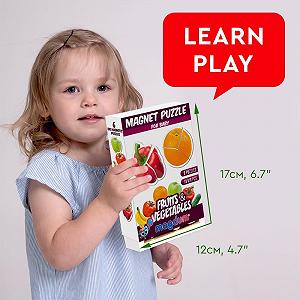 Магнитный пазл Magdum Овощи и фрукты 18 сегментов 6 штук synthetic.ua - Фото 1