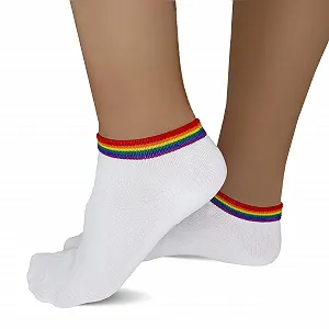 Шкарпетки Pride Sneaker Білий (3 пари) - Райдужні смужки - Фото 1