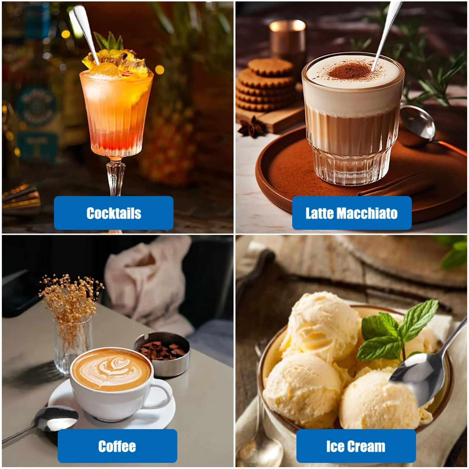 Набір з 12 ложок для лате макіато (19,5 x 3 см), довга, фото №5