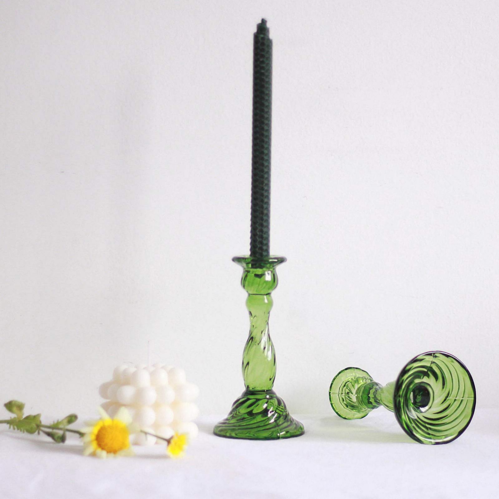 Подсвечник ABOOFAN Vintage Glass Table European Dark Green, фото №2