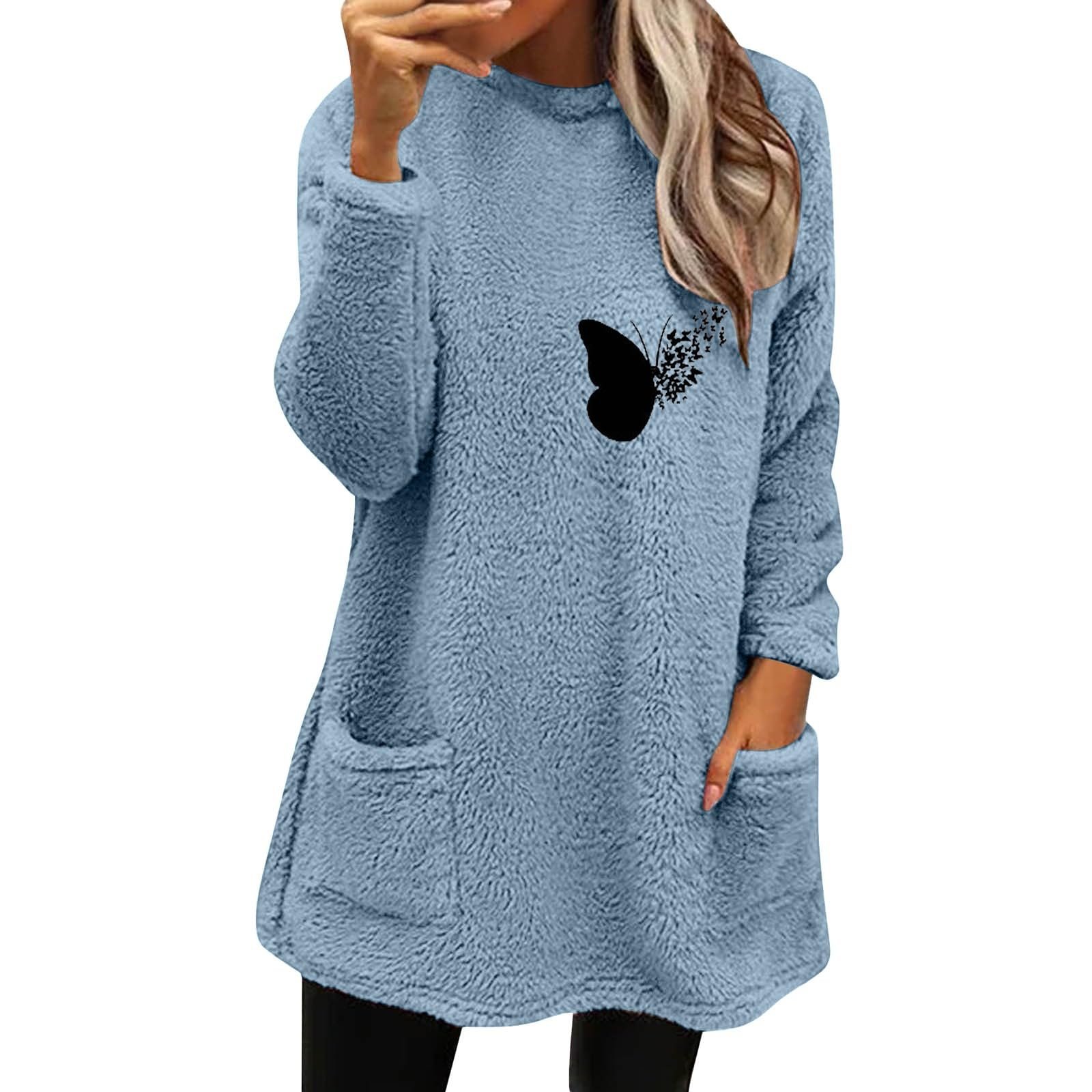 Модные женские свитшоты Свободный крой Длинный рукав Зимнее пальто Свободная шерстяная куртка Пуловер с длинными рукавами с карманами Полумолния, фото №1 Модные женские свитшоты Свободный крой Длинный рукав Зимнее пальто Свободная шерстяная куртка Пуловер с длинными рукавами с карманами Полумолния, фото №1