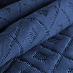 Покривало на ліжко Design91 Alara 220 x 240 см Темно-синій - Мікрофібра стьобана synthetic.ua - Фото 1