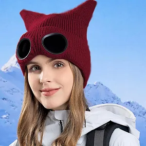 Шапка-бини с очками Унисекс - Фото 1