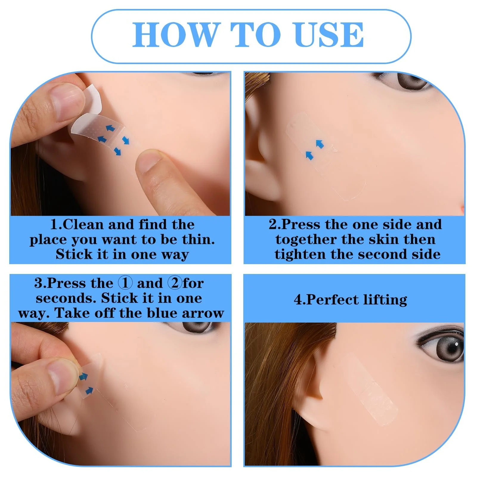 Ленты для подтяжки лица JIYIN 120 шт, фото №3