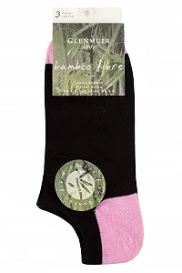 Носки GLENMUIR Женские 3 пары Pringle Однотонные и узорные бамбуковые носки-следки, Черный розовый / мятный / серый synthetic.ua - Фото 1