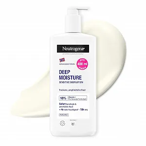 Лосьон для тела Neutrogena Norwegian Formula Deep Moisture Sensitive для сухой, чувствительной кожи с 10% глицерином + Pro-Ceramide Technology, 400 мл - Фото 1