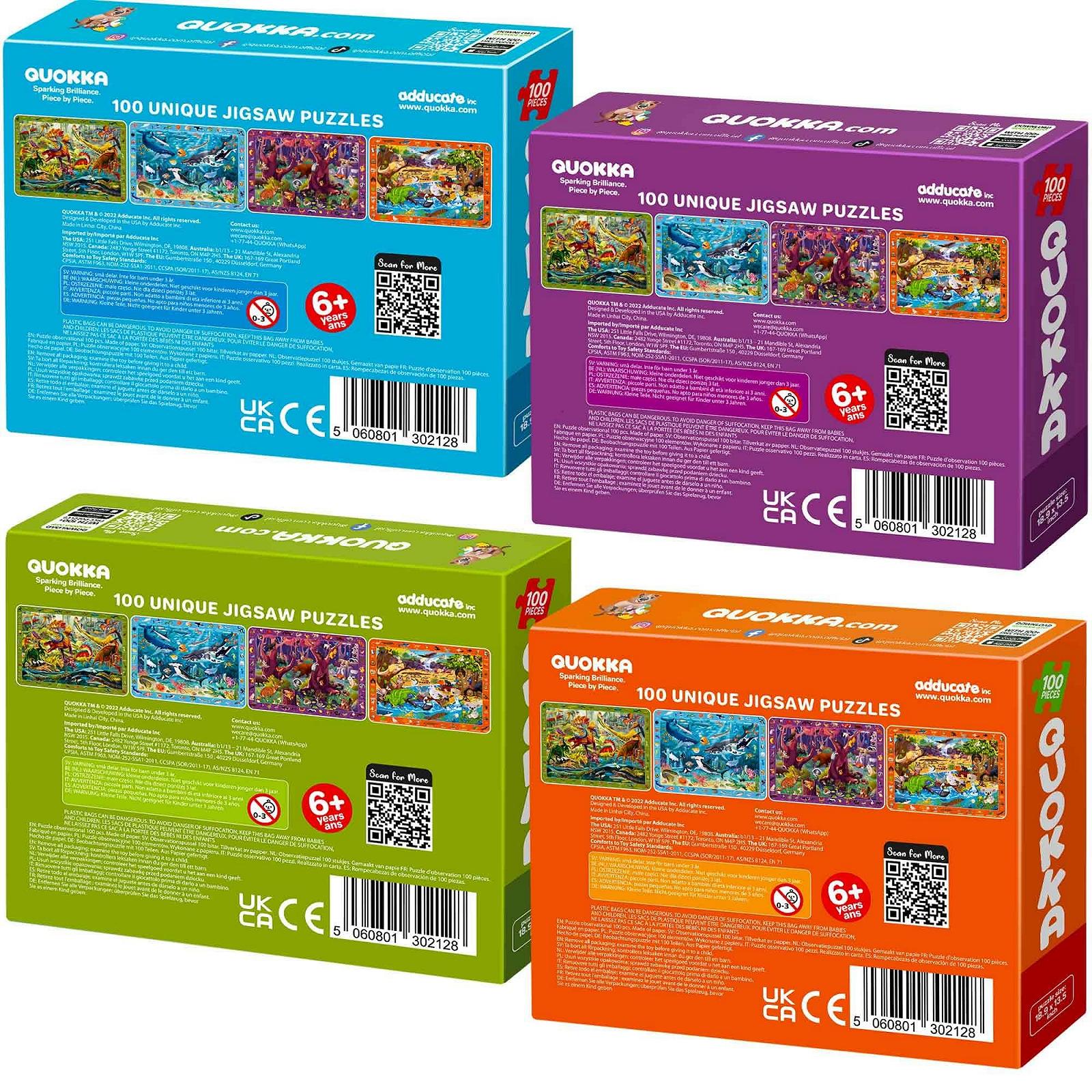 Напольный пазл Quokka Forest Sea Animals & Dinosaurs набор из 3 игр 100 элементов, фото №8 Напольный пазл Quokka Forest Sea Animals & Dinosaurs набор из 3 игр 100 элементов, фото №8