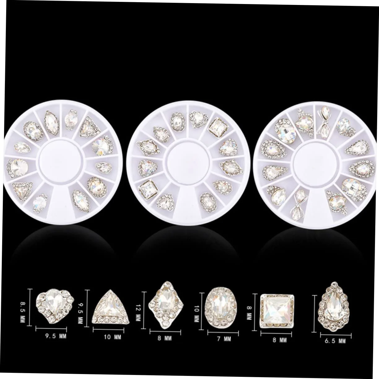 Набор для дизайна ногтей MAGICLULU, 2 коробки, инструменты для маникюра, стразы и блестки для ногтей, фото №5