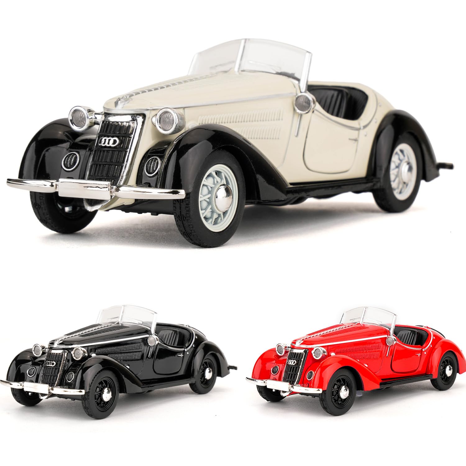Модель TGRCM-CZ Audi Wanderer W25k Roadster Игрушечная Машинка, Цинковый Сплав Инерционная с Звуком и Светом (Белый), фото №5