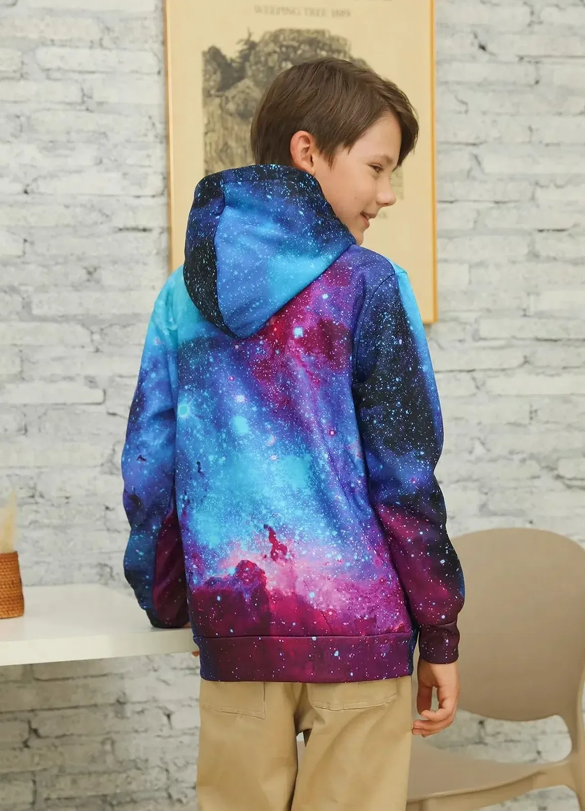 Худі Fanient 3D принт для хлопчиків та дівчаток, фліс, з кишенями кенгуру, фото №4 Худі Fanient 3D принт для хлопчиків та дівчаток, фліс, з кишенями кенгуру, фото №4