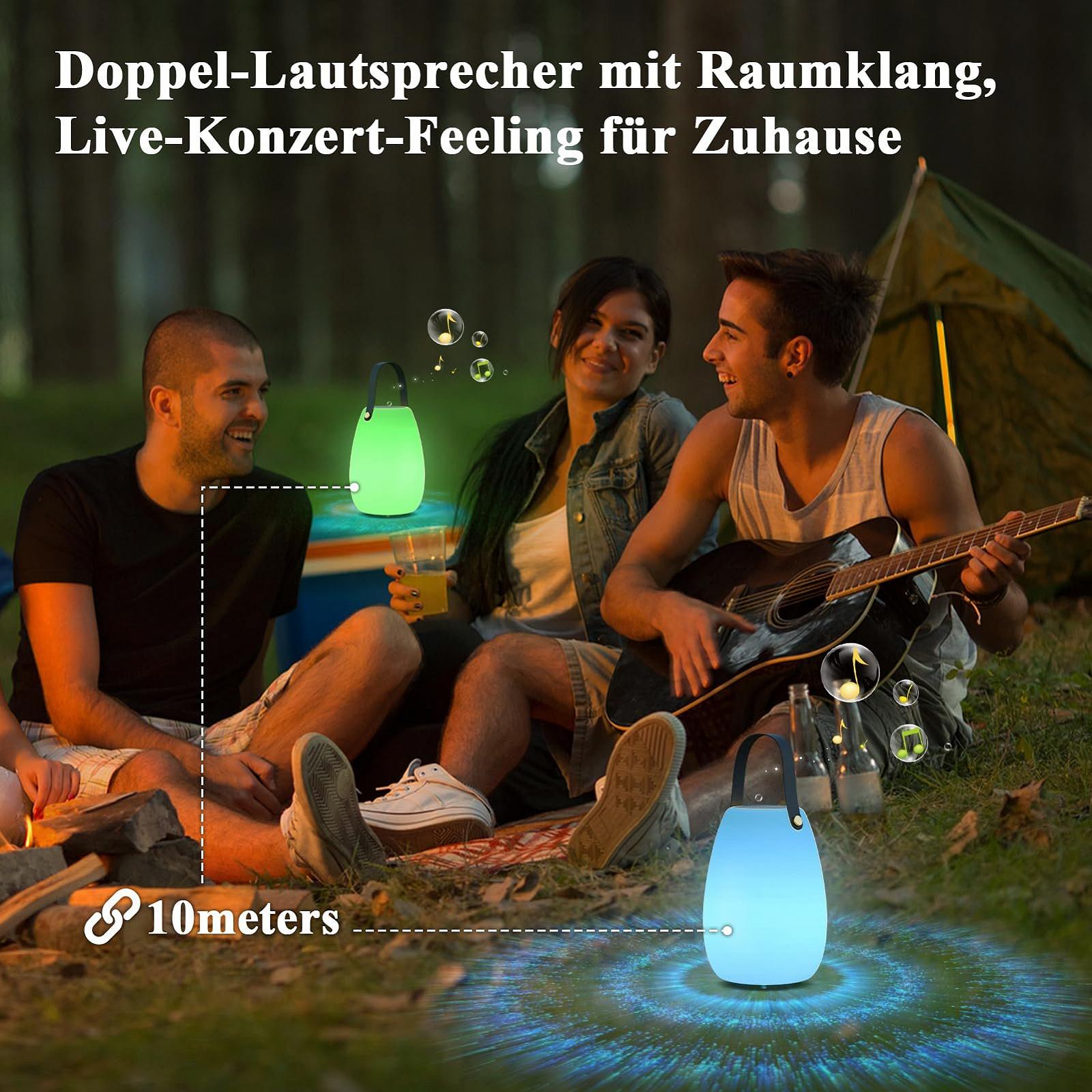 Настольная лампа MALUX Set of 2 уличная с динамиком аккумуляторная RGB LED беспроводная IP44 набор 2 шт., фото №5