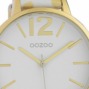 Женские часы Oozoo C10209 Кожаный ремешок с леопардовым принтом Animal Print Colours of Africa 43 мм Белый, Золотой, Белый ремешок synthetic.ua - Фото 1