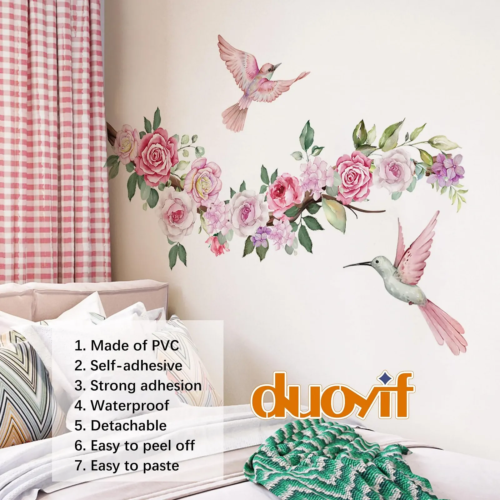 Наклейка на стену duoyif Бохо Цветы, фото №4