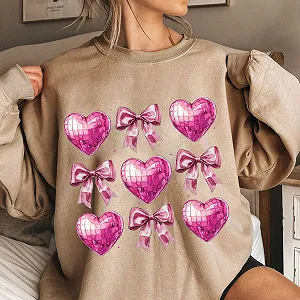 Худи tsaChick Женская Толстовка с принтом ко Дню Святого Валентина, с длинными рукавами и круглым вырезом, Свободный Топ, Худи, Женская Куртка Oversize из флиса, Спортивный костюм, Женская Мягкая Толстовка synthetic.ua - Фото 1