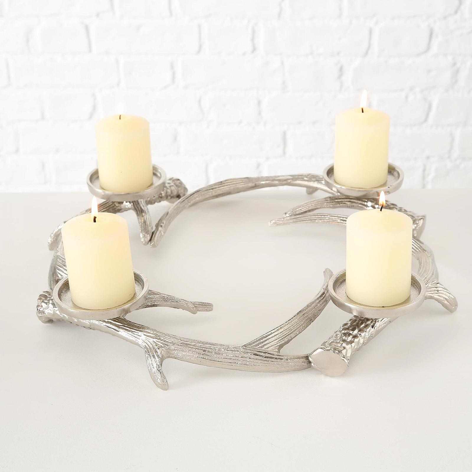Підсвічник mucHome Advent Wreath Antlers Діаметр 45 см Срібний Алюміній, фото №2 Підсвічник mucHome Advent Wreath Antlers Діаметр 45 см Срібний Алюміній, фото №2