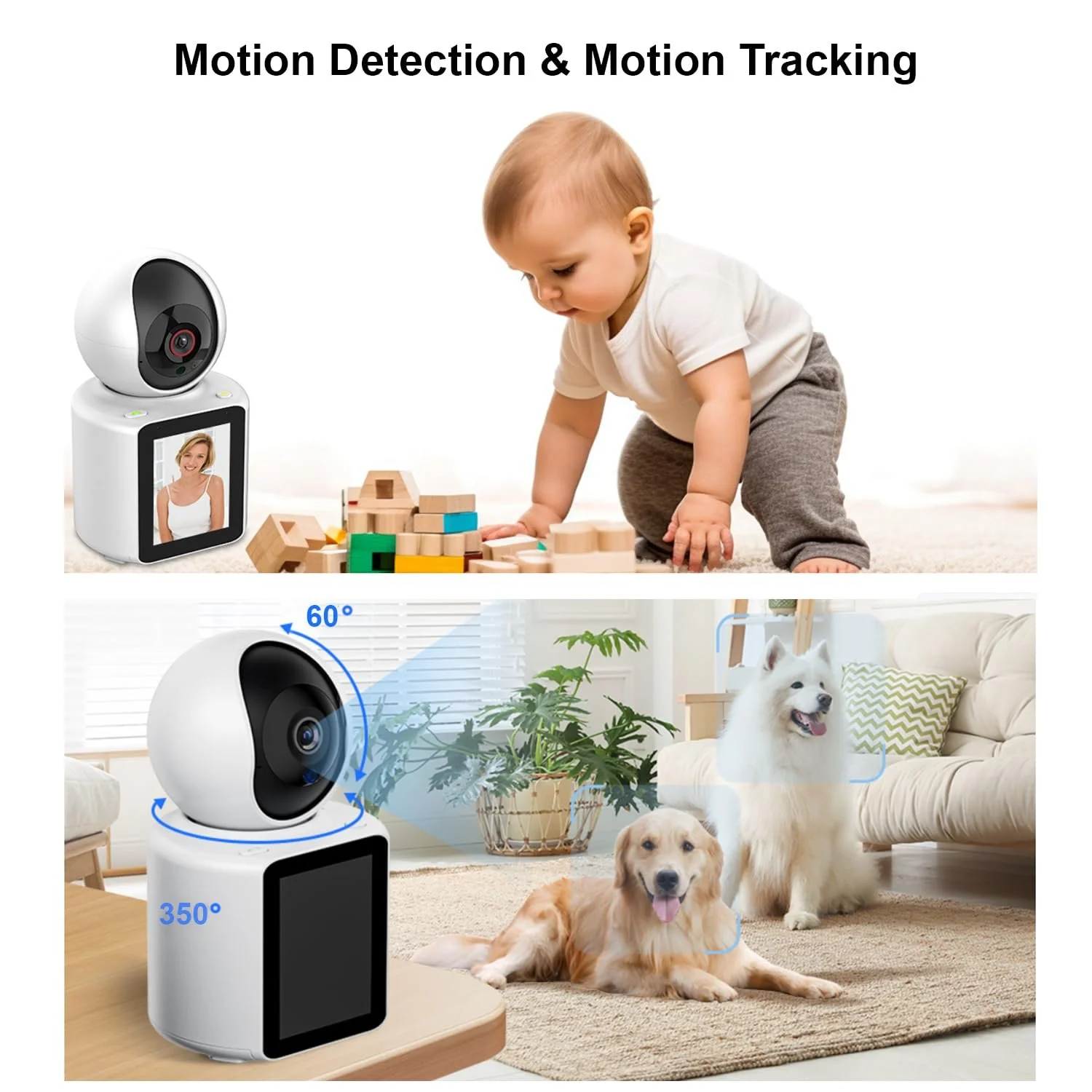 Смарт-відеоняня 2.8" 1080p HD WiFi 360° Night Vision, фото №4