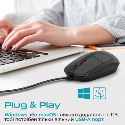 Мышка Promate CM-1200 USB Black (cm-1200.black), фото №7 Мышка Promate CM-1200 USB Black (cm-1200.black), фото №7