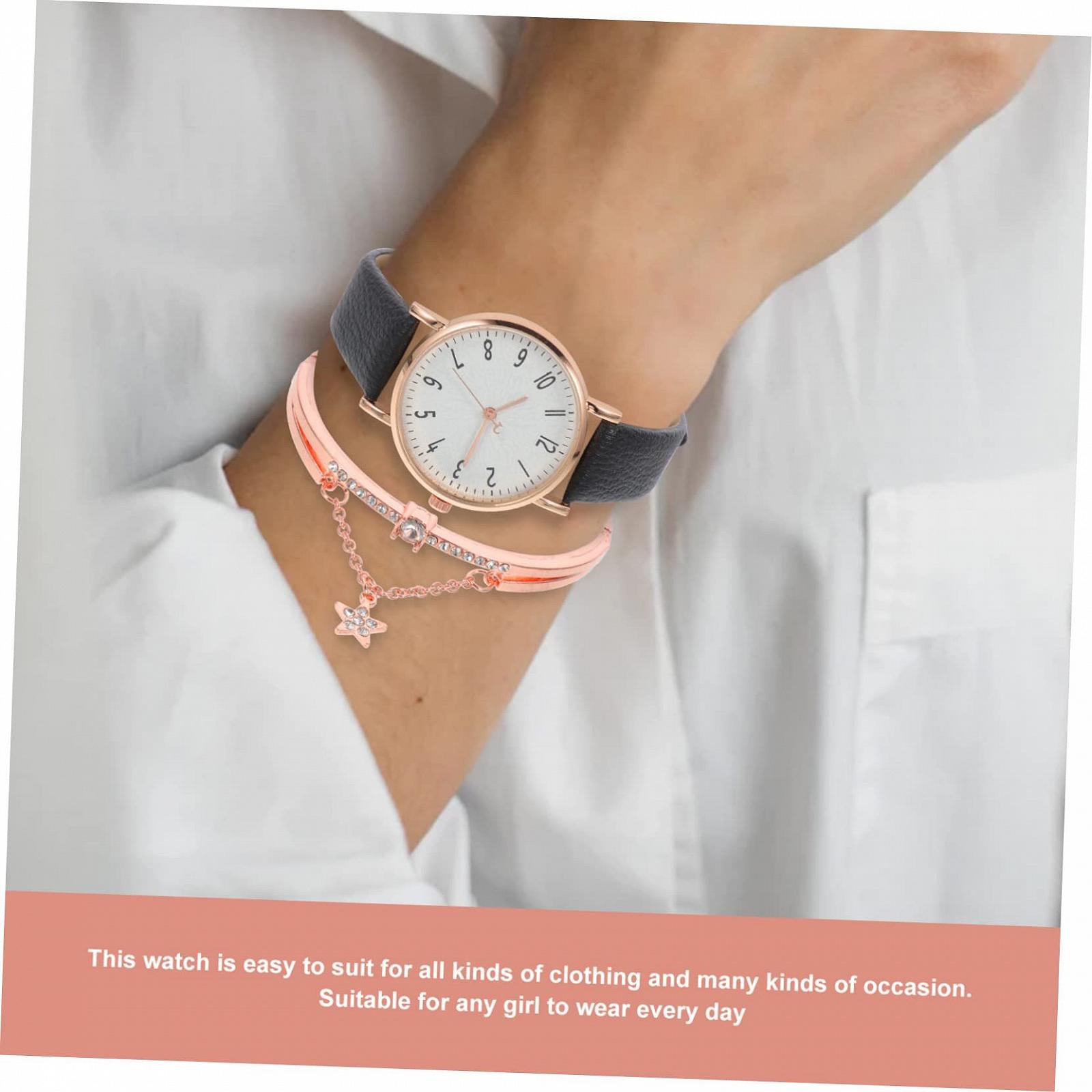 Набор: Женские часы PartyKindom с браслетом PU регулируемый для особых случаев подарок для отдыха, фото №9