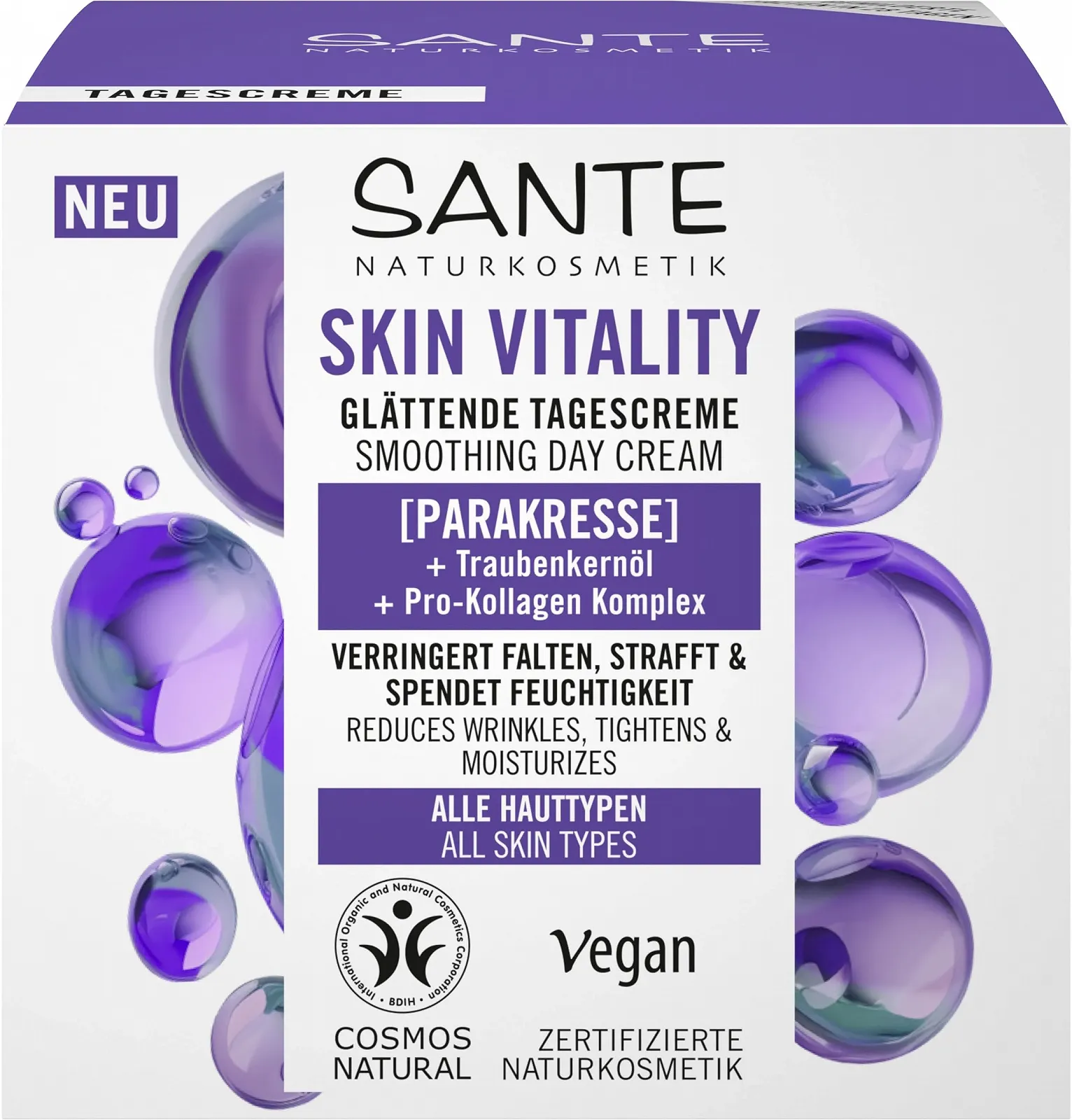 Дневной крем SANTE Naturkosmetik Face Skin Vitality Восстанавливающий увлажняющий с акмеллой, маслом виноградных косточек и проколлагеном Антивозрастной 50 мл, фото №2 Дневной крем SANTE Naturkosmetik Face Skin Vitality Восстанавливающий увлажняющий с акмеллой, маслом виноградных косточек и проколлагеном Антивозрастной 50 мл, фото №2