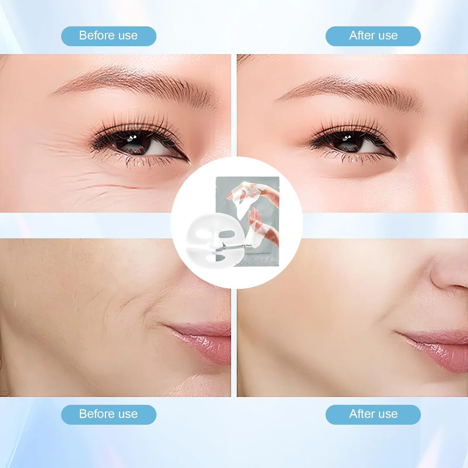 Маска для обличчя Collagen Маска з аргановою олією та протеїнами пшениці для нічного зволоження та зміцнення шкіри, 5 шт, фото №5