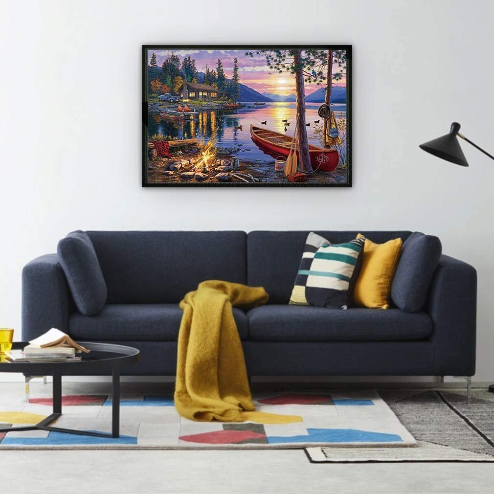 Пазл Закат на озере 1000 элементов с постером Разноцветный, фото №6