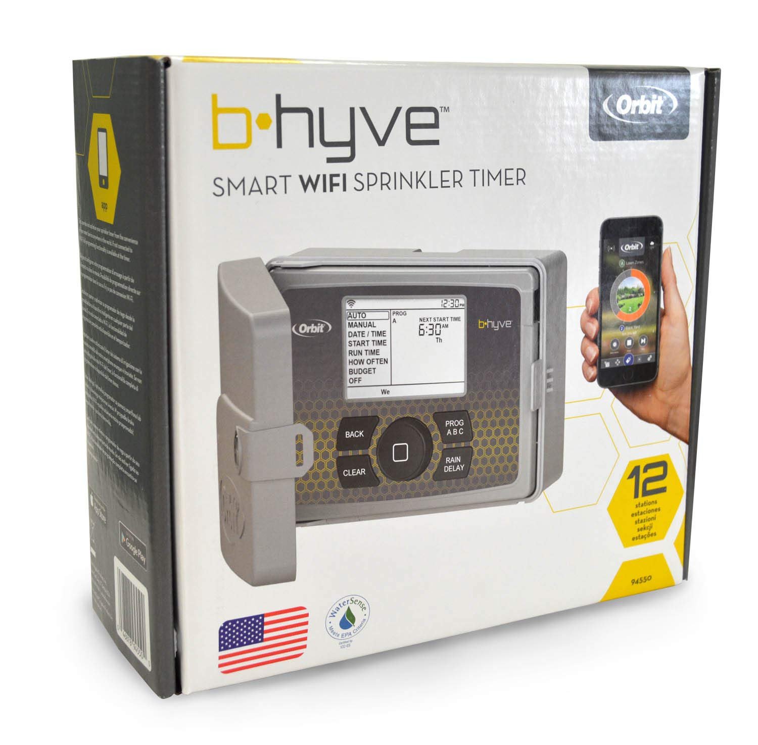 Контролер, таймер поливу Orbit B-hyve 94550 WiFi 12-станційний Alexa, фото №6