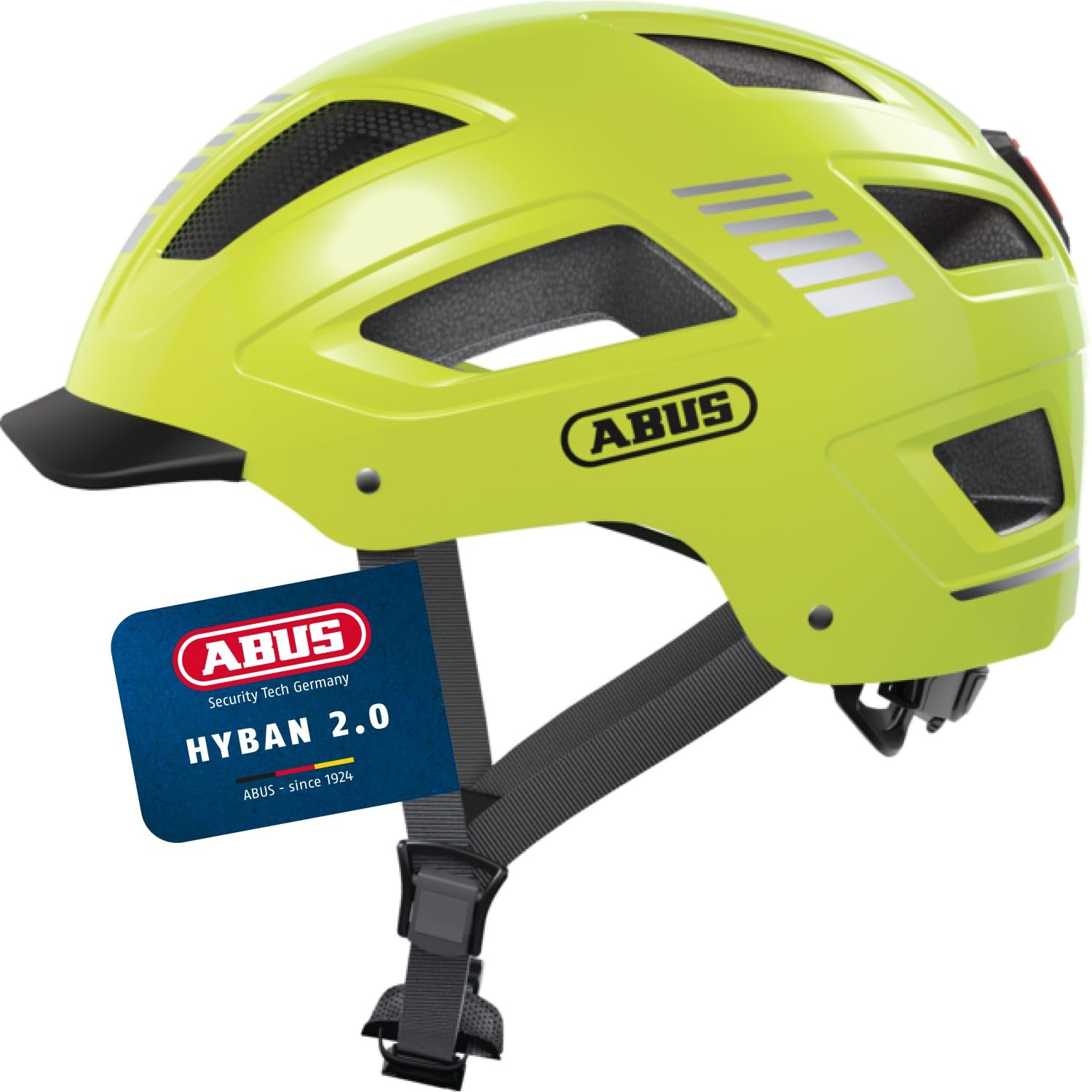 Шлем ABUS Hyban 2.0 Городской, ABS, с задним фонарем, Signal Yellow, фото №1