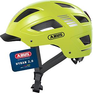 Шолом ABUS Hyban 2.0 Міський, ABS, з заднім ліхтарем, Signal Yellow - Фото 1